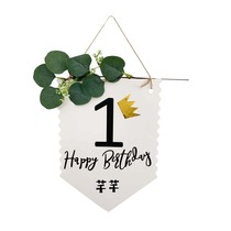 Customized baby name pull flag poster Morens birthday decoration background pull flower banner colorful flag 100 days full moon