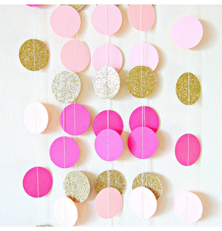 2 meters round colorful string flag wedding party background decoration pull flag color strip children's birthday dessert table decoration