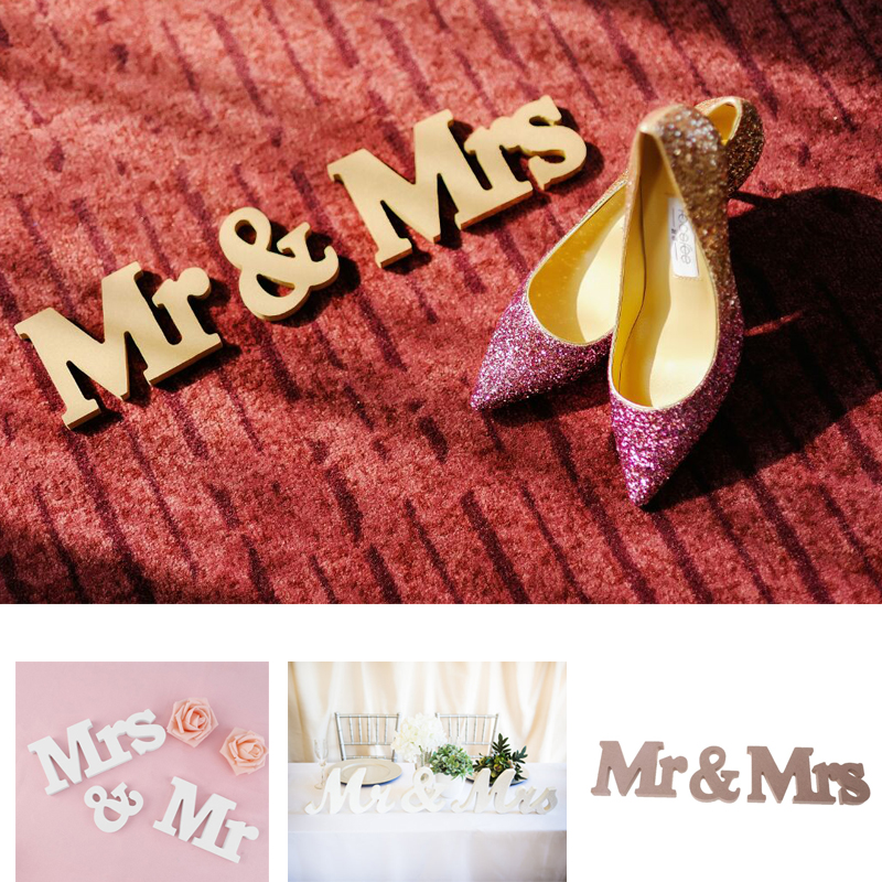 Retro western style small mr mrs letter decoration wedding decoration dessert table welcome table decoration