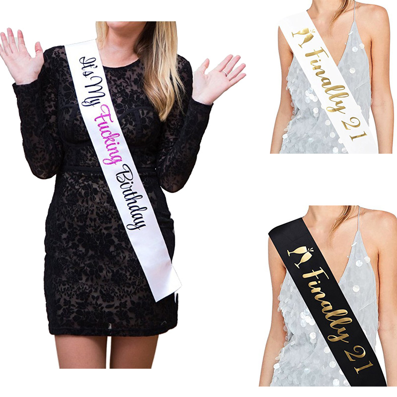 European and American adults Girls and girls Day shoulder strap birthday sash 16 18 21 21 party gift instrument strap