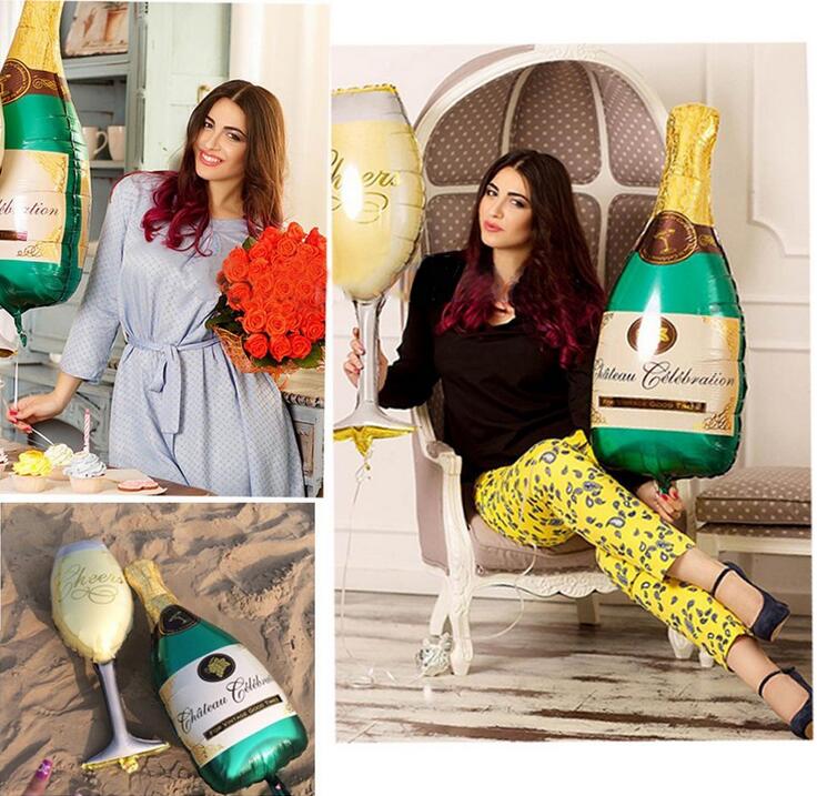 Hot selling wedding party Birthday Party Decoration Aluminum Film Steam Ball Big Wine Glasses Beer Styling Balloons Birthday