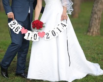 Romantic confession proposal custom wedding birthday party date pull flag outdoor wedding shooting pull flower props wedding