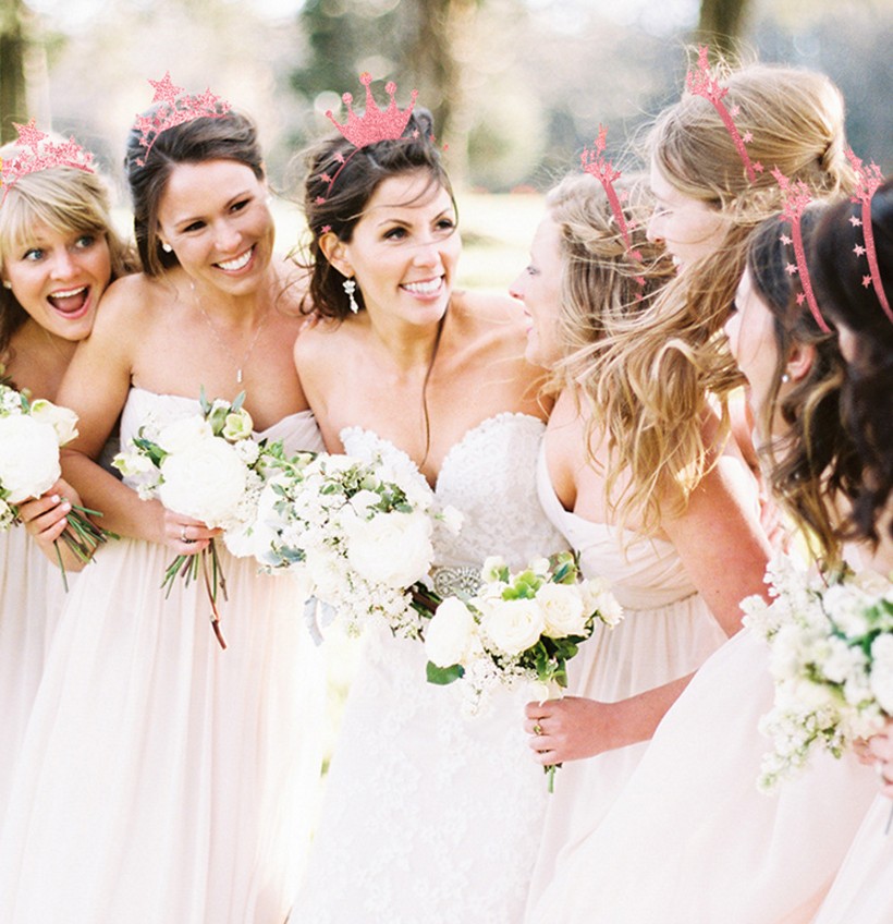 6 Creative Flash Bride Bride Bride Headlines Children's Baby Headlines Birthday Horn Crown Wedding Accessories