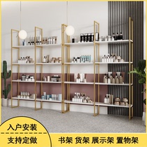 Cosmetics display rack nail shop net red shelf office product display shelf Nordic bookshelf wrought iron shelf