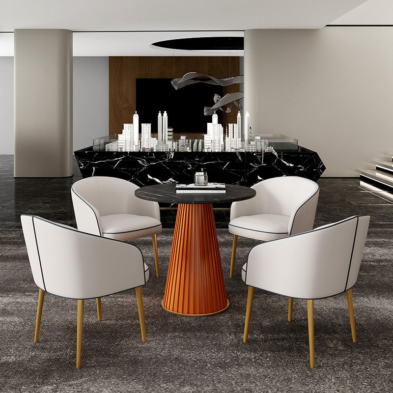 Sample House Display Center Negotiation Table And Chairs Combined Beauty Salon Hotel Café Lounge Area Round Table Tennis Red Dining Room One Table Four Chairs