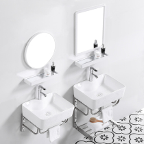 Small apartment wall-mounted washbasin ceramic washbasin simple mini triangle basin balcony stand basin washbasin
