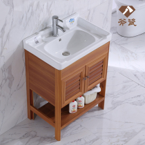 Small apartment floor-to-ceiling washbasin washbasin cabinet combination balcony Ceramic integrated washbasin Bathroom sink