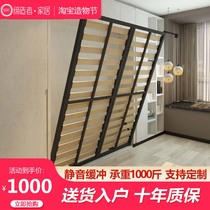 Invisible bed Folding bed Wardrobe one solid wood reinforced wall bed positive side down hidden bed Murphy bed Hardware accessories