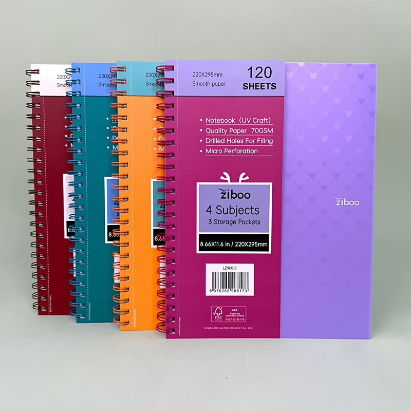 Little Colorful Deer 120 Sheets 240 Pages 70g Smooth Four-Subject Four-Hole Tearable Double-Ring 220*295mm - Learning Series Little Colorful Deer 120 Sheets 240 Pages 70g Smooth Four-Subject Four-Hole Tearable Double-Ring 220*295mm - Learning Series