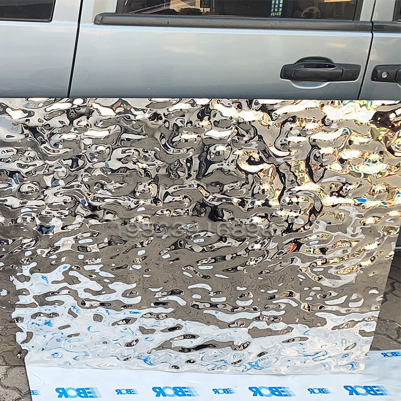 Water corrugated stainless steel plate 304 machined custom ceiling ceiling background wall metal decorative mirror k wave sheet