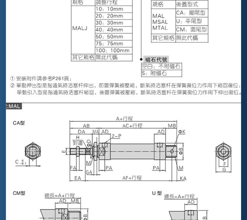 Цилиндр tmal20迷你气缸铝合金小型气动16/20/25/32/20x25x50x75x100现货 TPM