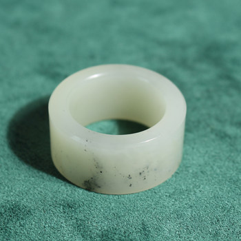 Yuxi jewelry authentic xinjiang high oil fine hetian jade high white jade blue and white seed material 21mm ring ring a1