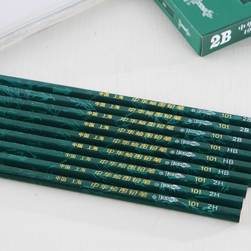 Single Chinese card 101 Drawing pencil elementary school children 2H HB 2B Hexagonal rod sketch exam pencil