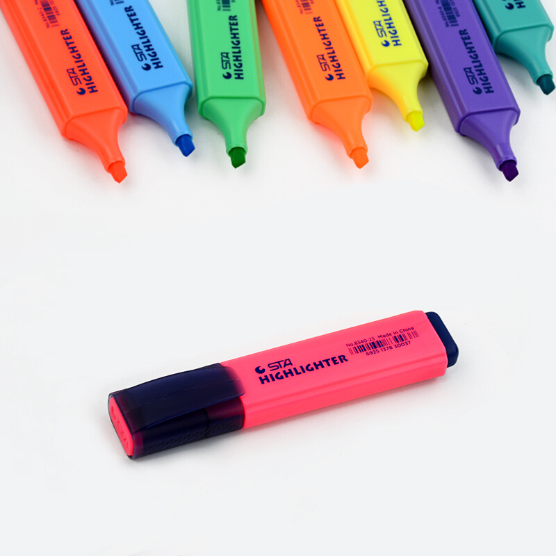 STA STA 8340 Classic fluorescent marker High-gloss pen Office highlighter marker Student fluorescent marker Student color marker Color bold focus 8 colors