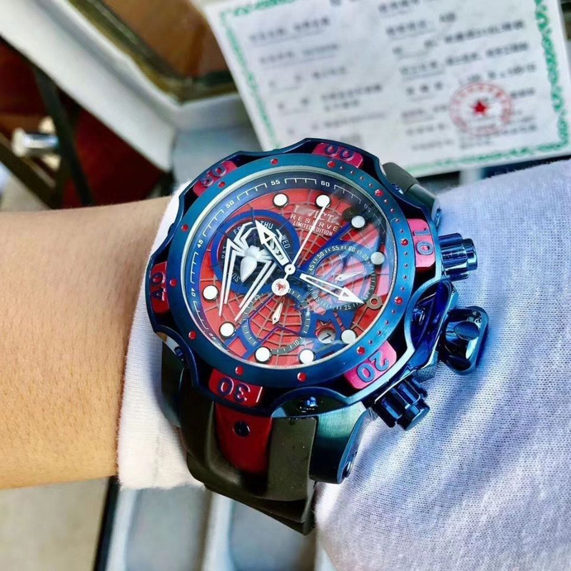 2021 Spider-Man Co-Branded Large Dial Invicta Watch with Steel Strap and Full-Featured Quartz Movement for Men