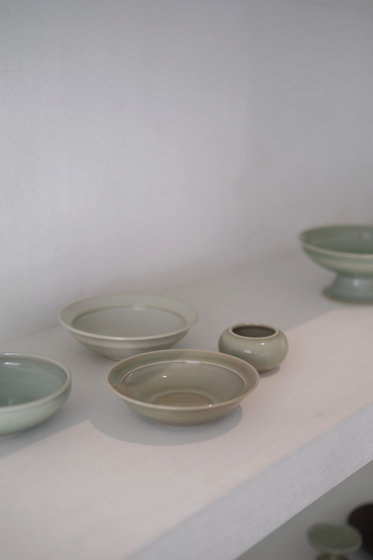 Leshan Kiln Qiang Kiln Raw Ore Glaze Handmade Celadon Pot Holder Tea Dish Dry Bubble Plate Incense Burner Incense Holder Cover Built Water