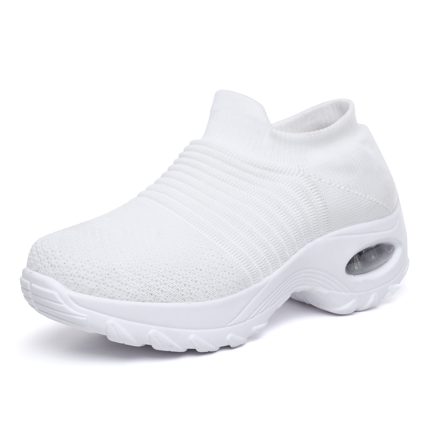 Pure WhiteBig size 41 One 43   Fattening widen Fat feet Thick bottom middle age mom Wide head motion female Rocking shoes