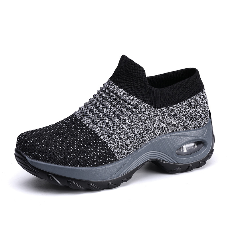 SilveryBig size 41 One 43   Fattening widen Fat feet Thick bottom middle age mom Wide head motion female Rocking shoes