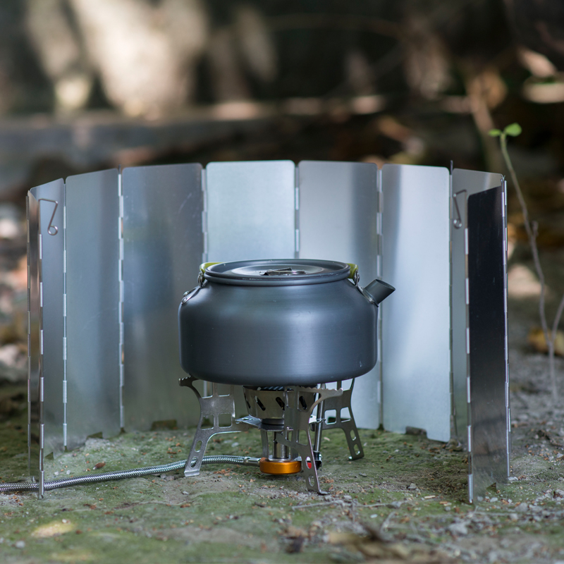 Outdoor folding card stove aluminum alloy windshield camping picnic cooking flat gas stove alcohol stove stove windproof cover