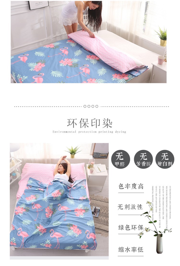 Khách sạn xách tay đơn túi ngủ tách bông bẩn cô gái nhỏ tươi siêu nhẹ cố định chăn bông du lịch - Túi ngủ túi ngủ mùa hè cho bé
