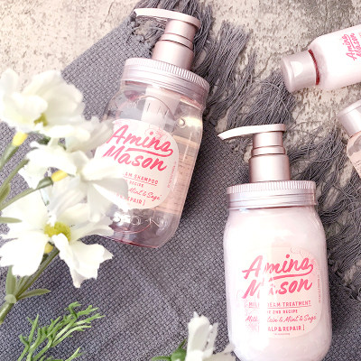 (Spot 20 Years Edition) Mint Cherry Blossom Aminomason Shampoo Conditioner Set Box Avocado Amino Research