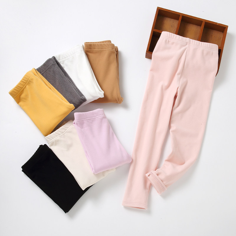 Children's duvet inner lap pants 2022 spring autumn winter new boy with warm pants girl thickening long pants baby