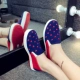 Giày nữ 2018 phiên bản Hàn Quốc mới của giày vải hoang dã Giày vải Bắc Kinh cũ một đôi giày lười đế bệt đế bằng mùa hè giầy trắng nữ