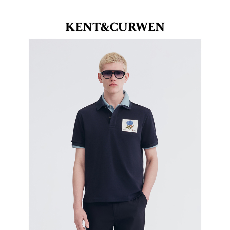 Liu Yuxin's Same Style Kent&Curwen Rose Series 26 Summer Men's Cotton Short-Sleeved Polo Shirt Liu Yuxin's Same Style Kent&Curwen Rose Series 26 Summer Men's Cotton Short-Sleeved Polo Shirt