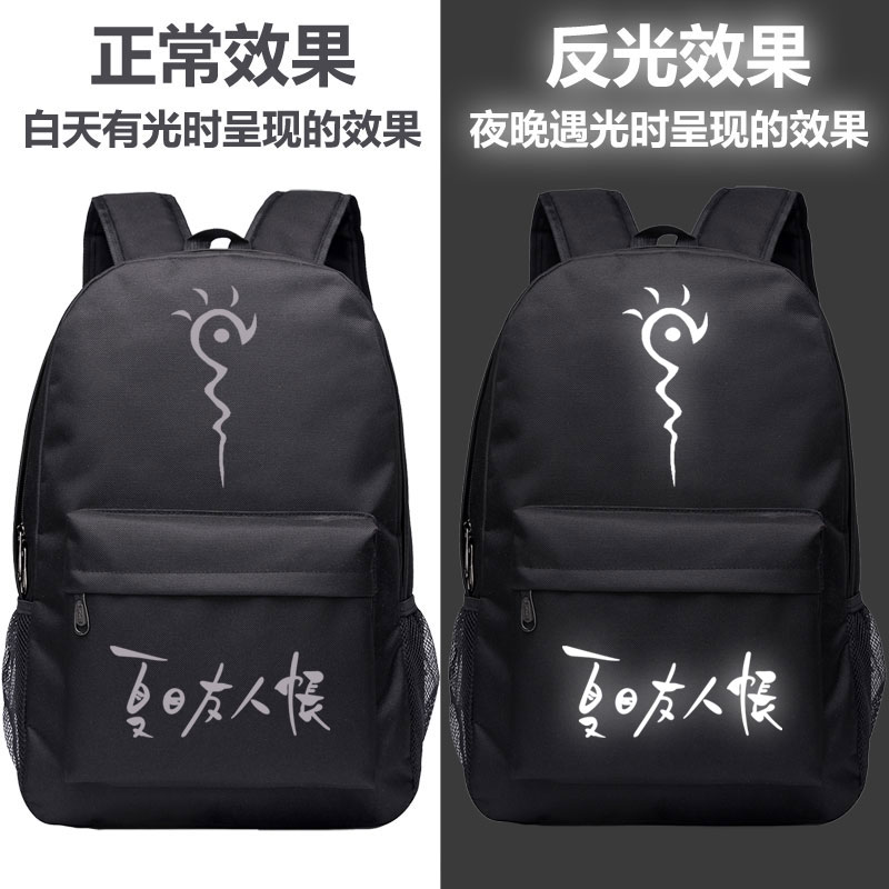 Natsume sách bạn bè túi nam và nữ học sinh trung học ba lô mèo giáo viên vải canvas túi anime xung quanh ba lô - Carton / Hoạt hình liên quan hình dán