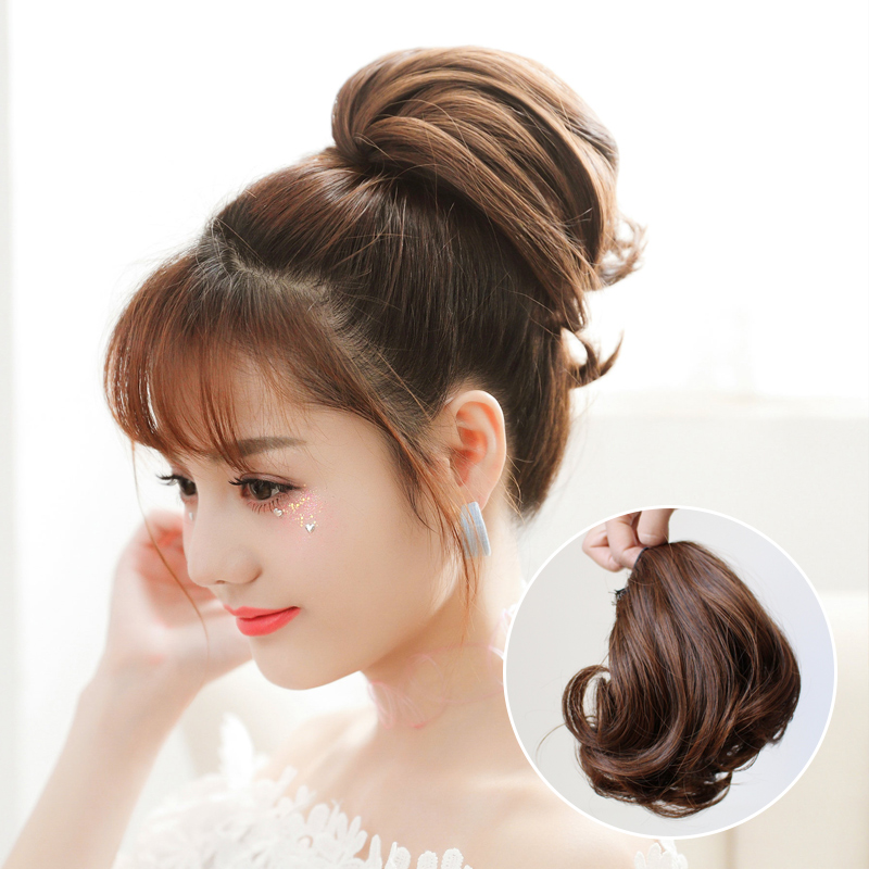 Fake meatball hair women's hair dish Hepburn hair accessories Hair bag Fluffy natural flower head ornaments bract head flower wig ring bun