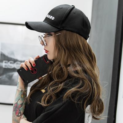 taobao agent The hat with wig integrated autumn and winter female long hair curly rolled water ripple black embroidery natural net red fashion full set