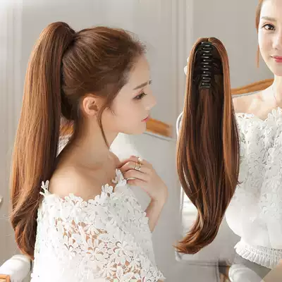 Straight hair, fake ponytail, long curly hair, medium and short micro-curls, realistic simulation hair, ponytail, hair tail, Korean wig lady