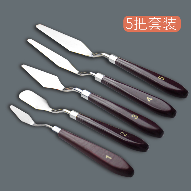 5 full - set of oil painting acrylic water powder special color palette knife tip - head shovel body