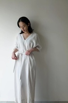 Japan Humoresque2022 years of summer clothing New pint of pure colour cotton linen commute coveted dress