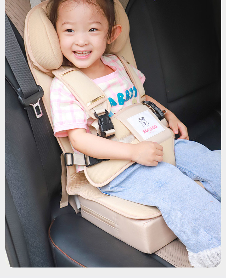 Portable child seat, baby car safety belt, simple car seat cushion for 0 to 6-year-old children