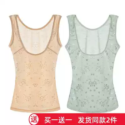 Two-piece ultra-thin high-elastic body shaping vest Large size belly shaping underwear Women's bottoming belly reduction corset top