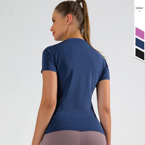 Thin sports womens t-shirt running slimming and cool spring and summer short-sleeved tops breathable yoga quick-drying loose fitness clothes