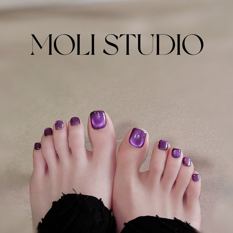 Molinail Diana Purple Wearable Nails 2025 New High-End Summer Toenails Finished Toenails