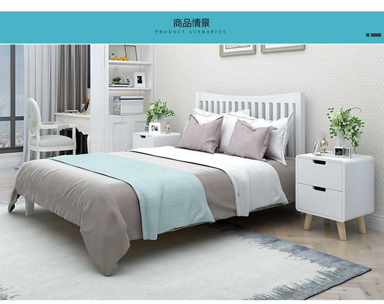 Giường gỗ Bắc Âu Giường đơn giường đôi thông 1,2 m 1,8 sơn trắng giao trên lầu Giường công chúa 1,5 - Giường mẫu giường gỗ