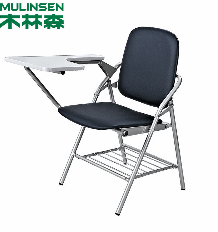 Training Fold Chairs Enlarge Writing Board PU Leather Business Chair Writing Board Office Student Chair Leather Chair Wood Linson Booking