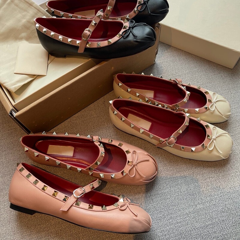 2026 Early Spring New Ballet Shoes for Women, Studded Single Shoes with a Shallow Mouth, Bow Flat Shoes, Mary Jane Shoes 2026 Early Spring New Ballet Shoes for Women, Studded Single Shoes with a Shallow Mouth, Bow Flat Shoes, Mary Jane Shoes