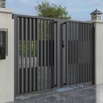 Aluminum alloy villa door modern courtyard door outdoor wrought iron door double door stainless steel country yard door customization