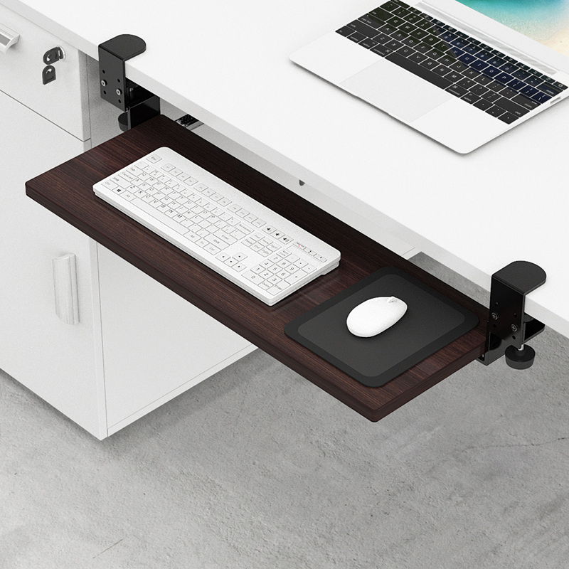 Keyboard Stand, No-Drill Keyboard Tray, Desktop Slide Rail Clip, Under-Desk Bracket Tray, Computer Mouse Storage Rack