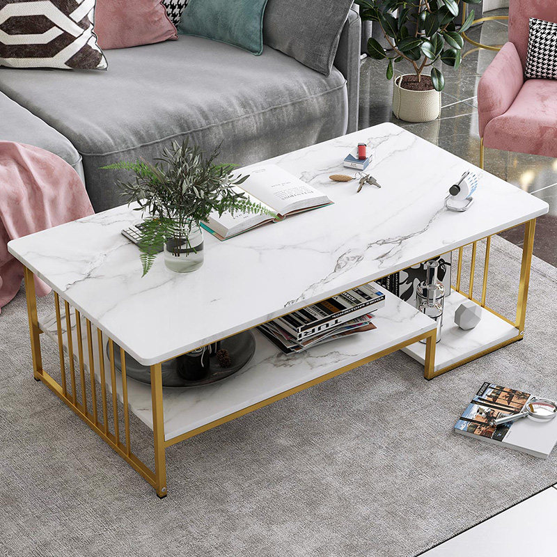 Light Extravagant Tea Table table Nordic ins Wind Living room Marble Veins A Few Versatile small family Balcony Tea Table Terrace