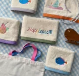 Милое детское мягкое полотенце от пота для детского сада для умывания для кожи ягодиц, с вышивкой