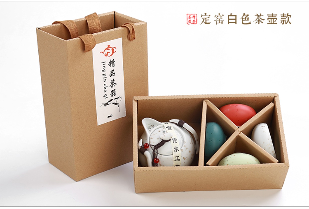 Ấm siêu tốc Cup Nhật Bản Kung Fu Du lịch Một nồi Bốn tách ra khỏi Bộ trà Gốm sứ 4 người Gói nhanh Gói di động Đinh lò bình pha trà thủy tinh có lõi lọc