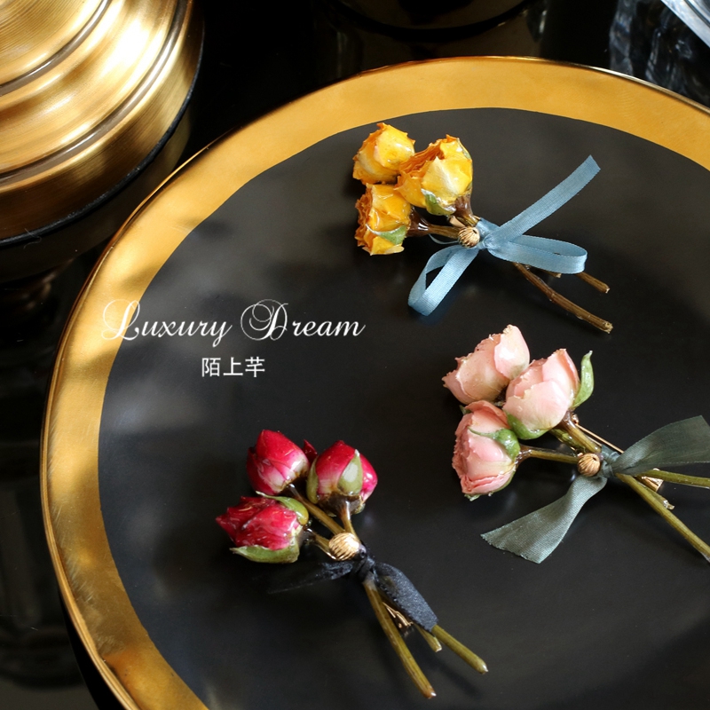 Design Thiết kế ban đầu Hoa hồng vĩnh cửu trâm cài hoa stereo stereo hoa thật trang nhã kiểu dáng trang trí pin cài áo vest