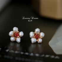 Strange simple Joker earrings female temperament Korean personality new freshwater pearl small earrings