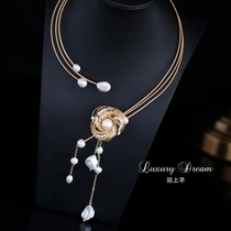 Stranger collar pearl necklace young fashion retro atmosphere Baroque light luxury advanced neck chain