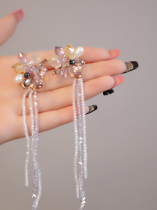 Suitable for summer earnails purple ear decoration Superior Crystal Flower Small unique ear crash earrings